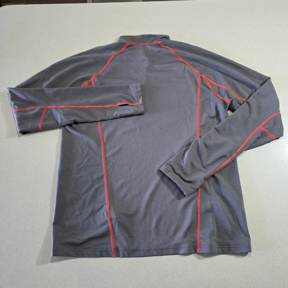 The North Face Flight VaporWick 1/4 Zip Pullover Gray Red Large Small Hole